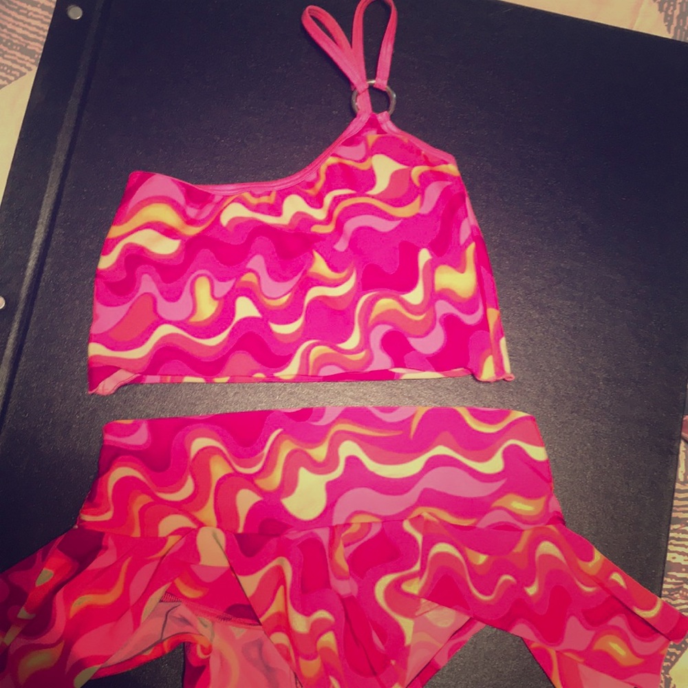 2 piece Nylon; matching swim set; Made in the USA